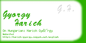 gyorgy harich business card